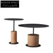 Modern Black Marble & Metal Round Coffee Table Set with End Tables