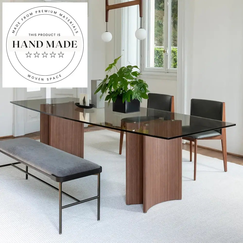 Modern Black Marble Top Walnut Base Nordic Design Dining Table