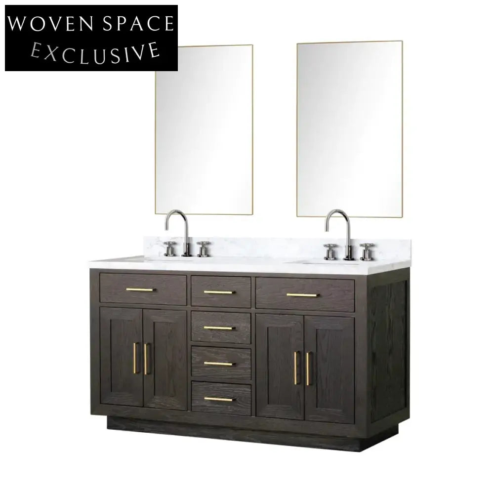 Modern Black Melamine 72-Inch Floor Mounted Rectangle Bathroom Vanity Combo