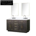 Modern Black Melamine 72-Inch Floor Mounted Rectangle Bathroom Vanity Combo