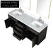 Modern Black Melamine 72-Inch Floor Mounted Rectangle Bathroom Vanity Combo