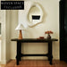 Modern Black Oak Console Table with Tapered Legs for Chic Entryway Living Room