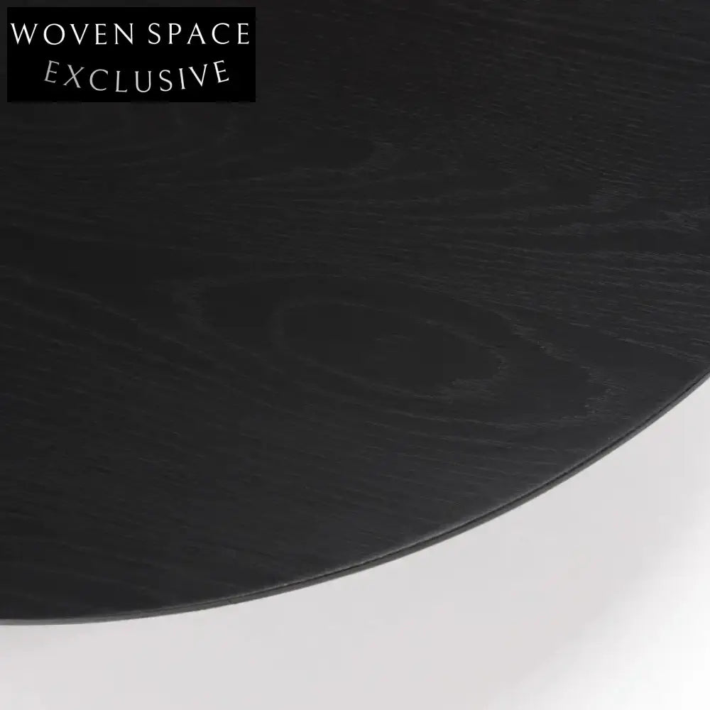 Modern Black Oak Wood Round Coffee Table for Stylish Living Rooms