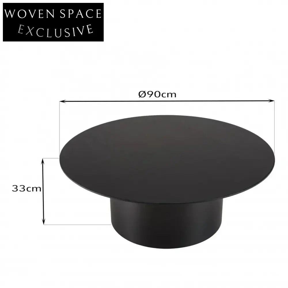 Modern Black Oak Wood Round Coffee Table for Stylish Living Rooms