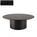 Modern Black Oak Wood Round Coffee Table for Stylish Living Rooms