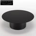 Modern Black Oak Wood Round Coffee Table for Stylish Living Rooms