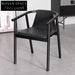 Modern Black Solid Ash Wood Leather Cushion Dining Chair for Home Restaurant