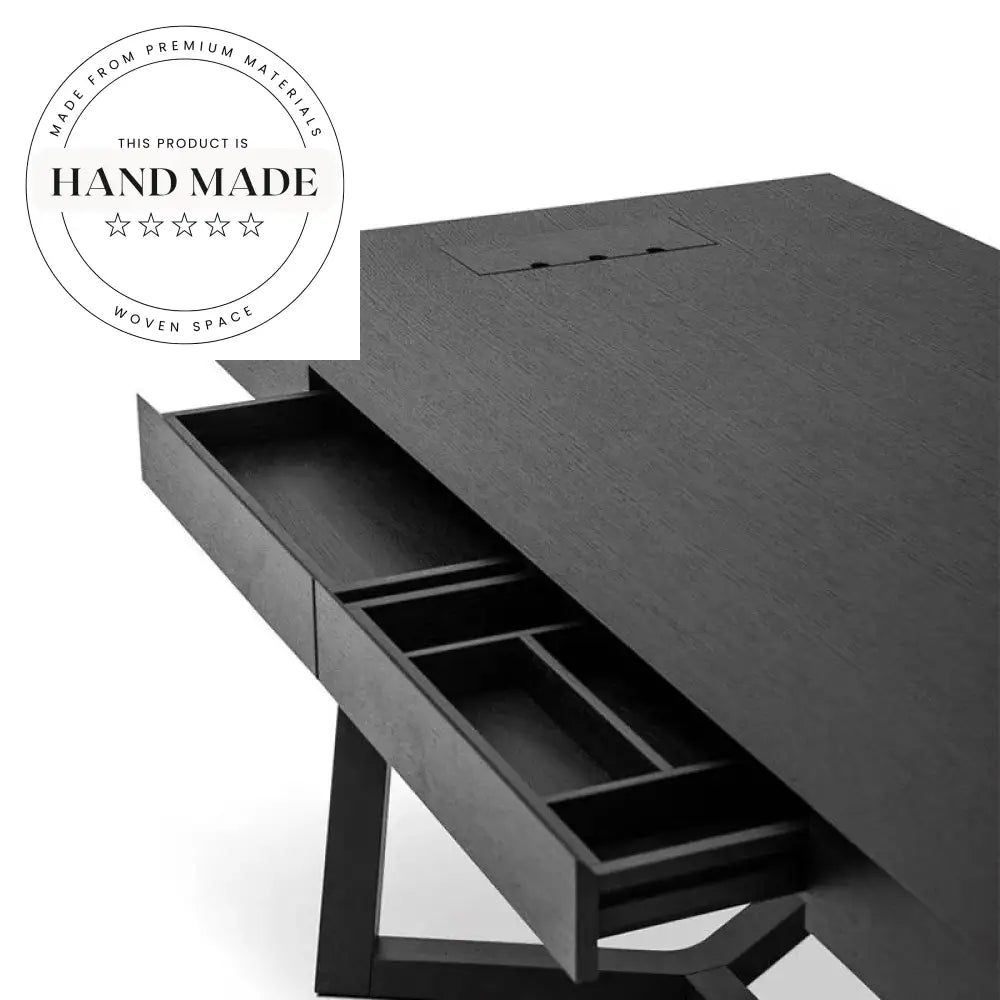 Modern Black Solid Wood Nordic Executive Writing Office Desk