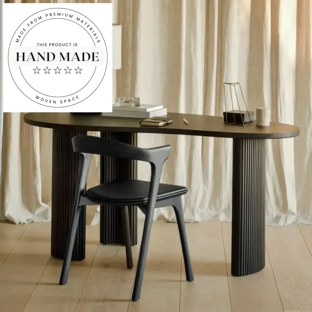 Modern Black Solid Wood Nordic Home Office Writing Desk