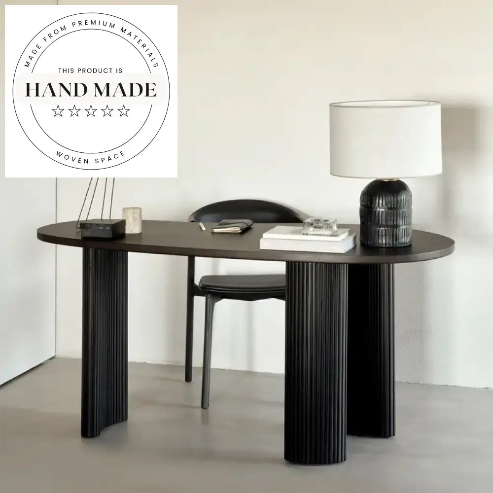 Modern Black Solid Wood Nordic Home Office Writing Desk