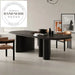 Modern Black Solid Wood Oval Extendable 10-12 Seater Dining Table