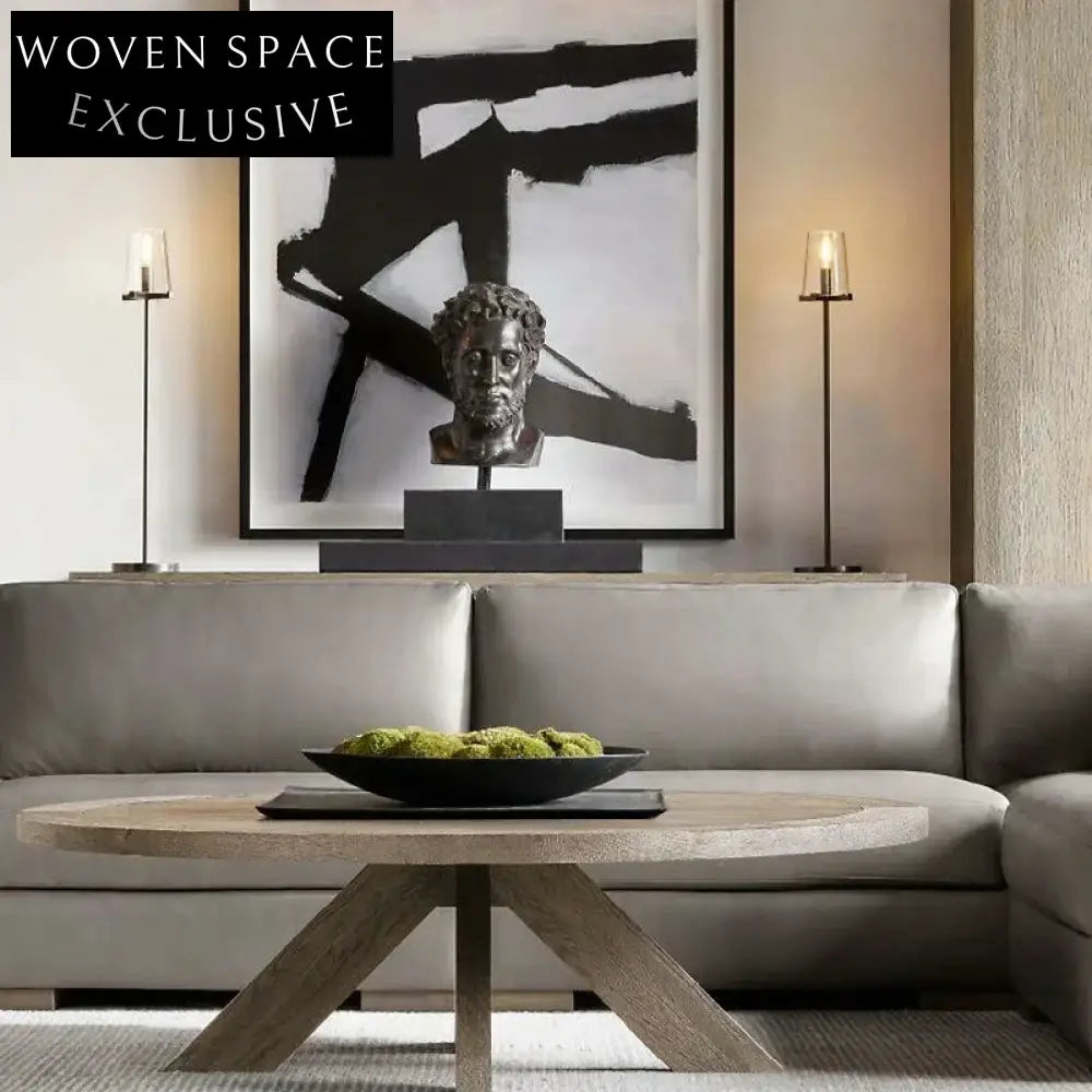 Modern Black Solid Wood Rectangle Coffee Table for Living Room & Hotel Villa