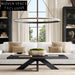 Modern Black Solid Wood Rectangle Coffee Table for Living Room & Hotel Villa