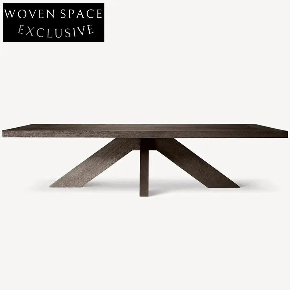 Modern Black Solid Wood Rectangle Coffee Table for Living Room & Hotel Villa