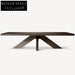 Modern Black Solid Wood Rectangle Coffee Table for Living Room & Hotel Villa