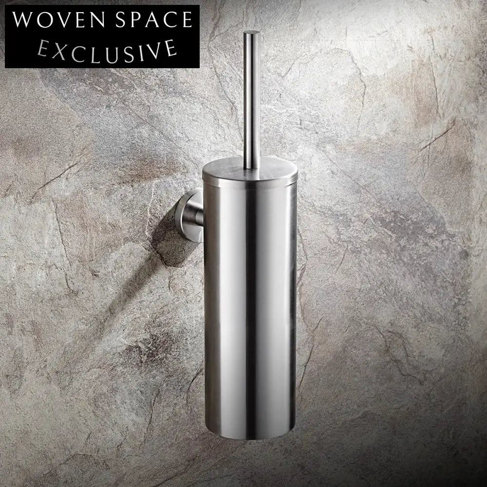 Modern Black Square Wall Mount Bathroom Toilet Brush Holder Set