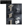Modern Black Stainless Steel 5-Piece Bathroom Hardware Set for Washrooms
