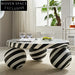 Modern Black & White Rotating Wooden Low Height Living Room Coffee Table