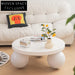 Modern Black & White Rotating Wooden Low Height Living Room Coffee Table