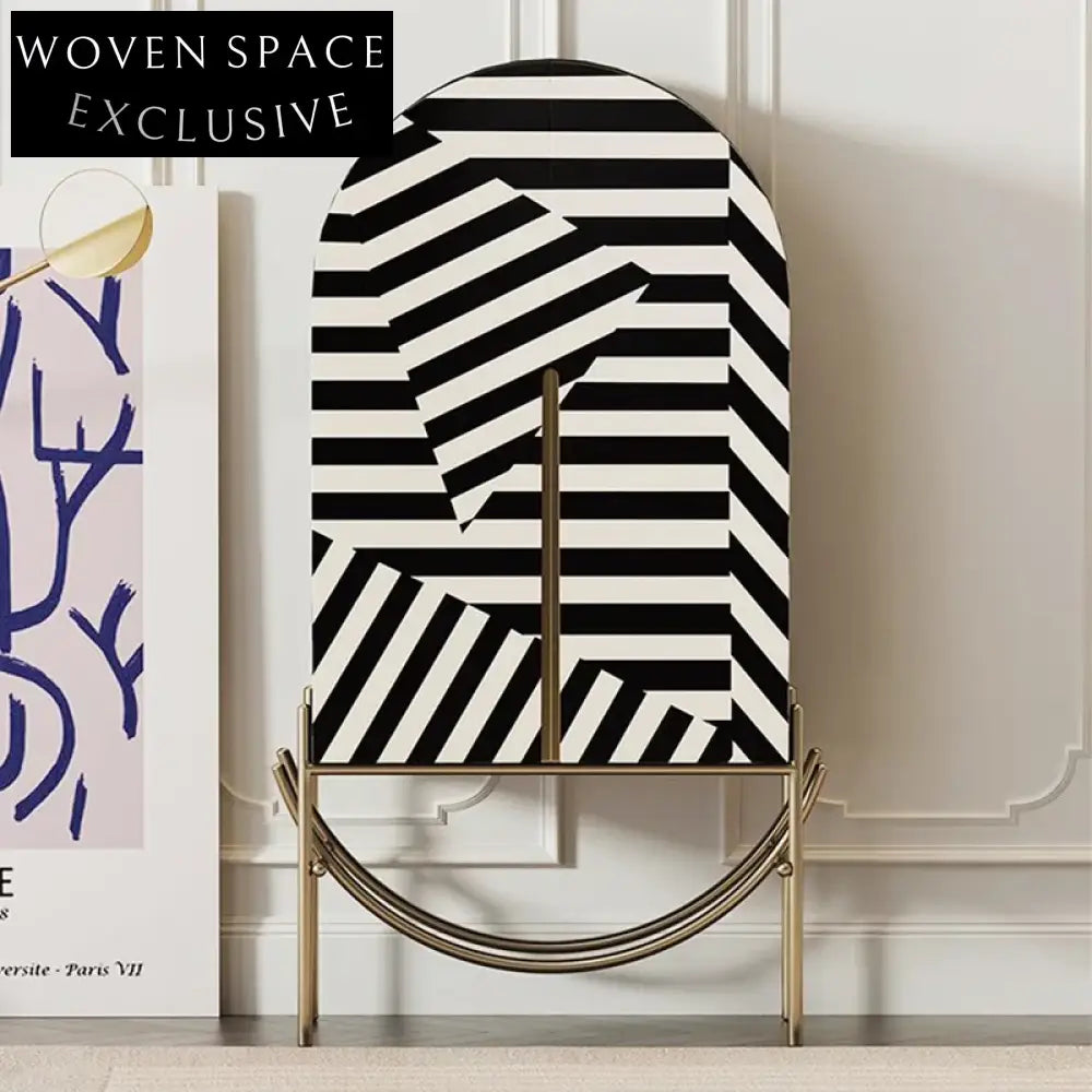 Modern Black & White Solid Wood Storage Cabinet with Metal Frame