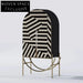 Modern Black & White Solid Wood Storage Cabinet with Metal Frame