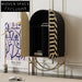 Modern Black & White Solid Wood Storage Cabinet with Metal Frame