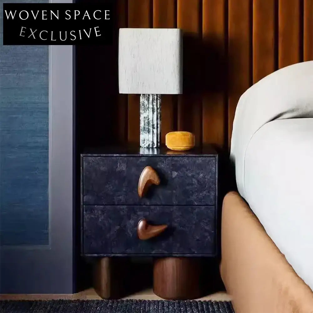 Modern Black Wooden Nightstand Cabinet with Drawer for Elegant Bedroom Decor