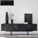 Modern Black Wooden TV Console Cabinet, Nordic Solid Wood Display Stand