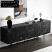 Modern Black Wooden TV Console Cabinet, Nordic Solid Wood Display Stand