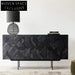 Modern Black Wooden TV Console Cabinet, Nordic Solid Wood Display Stand