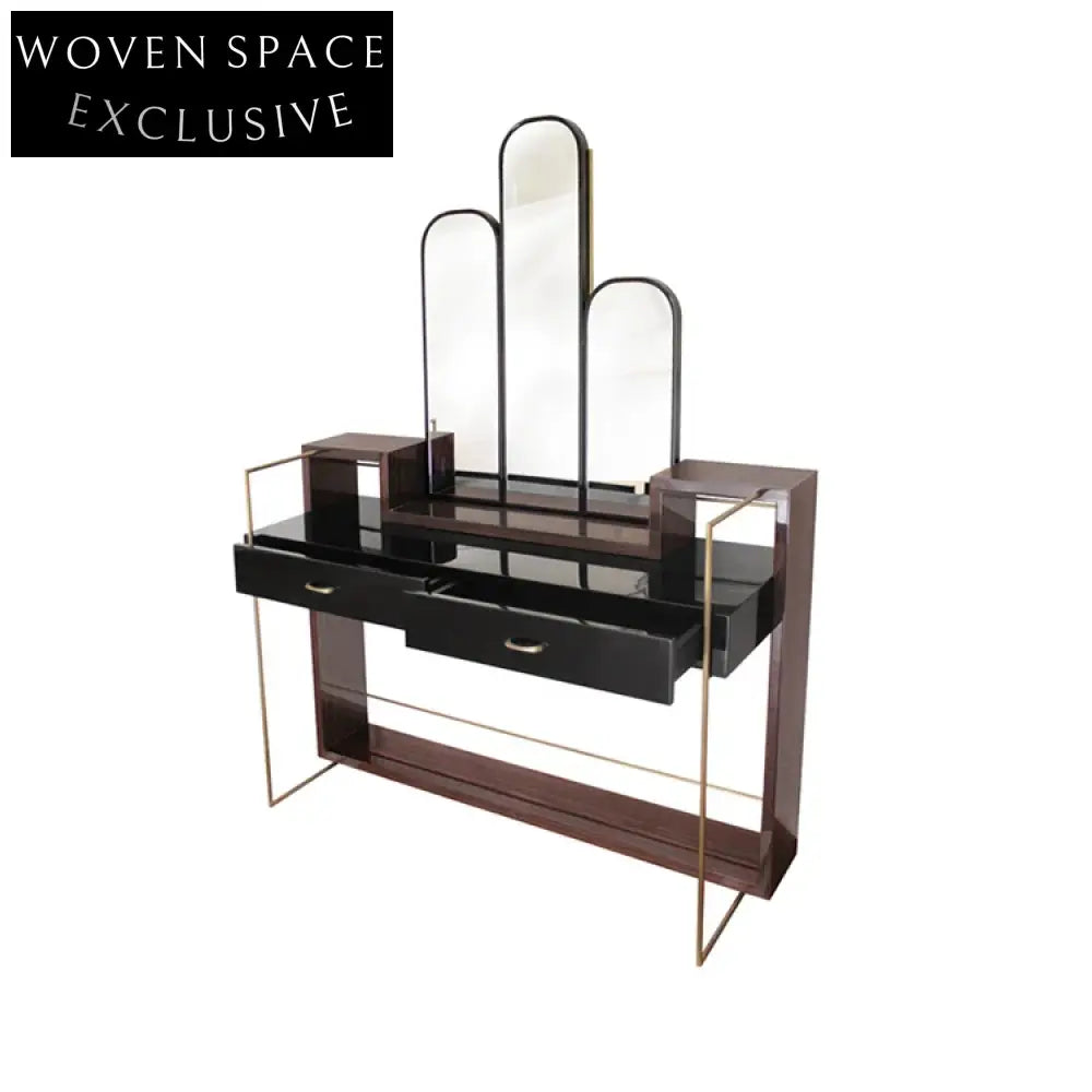 Modern Black Wooden Vanity Makeup Bedroom Dressing Table