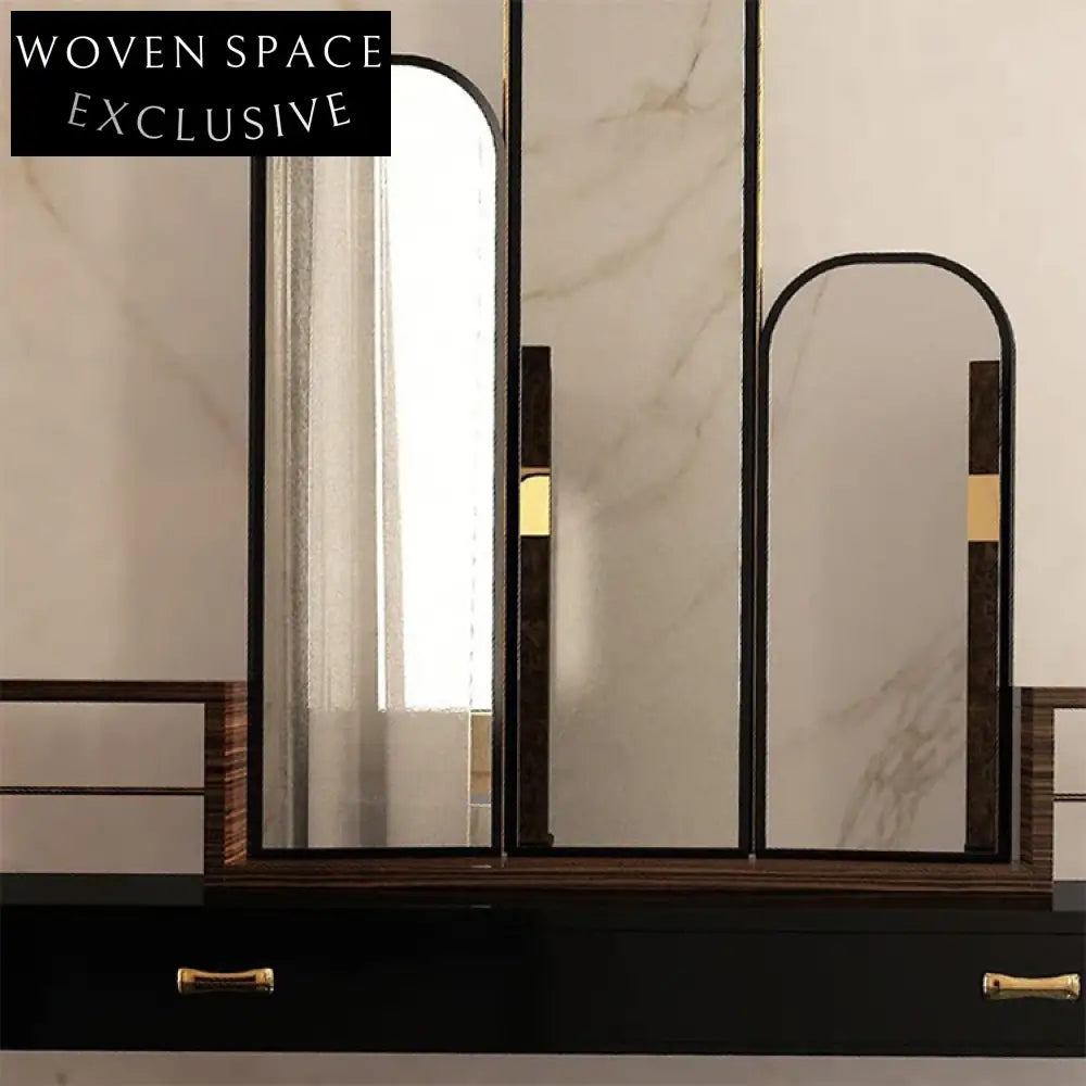 Modern Black Wooden Vanity Makeup Bedroom Dressing Table