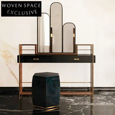 Modern Black Wooden Vanity Makeup Bedroom Dressing Table