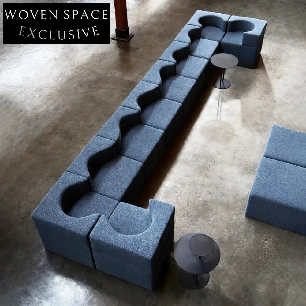 Modern Blue Fabric Chesterfield Modular Living Room Couch Sofa