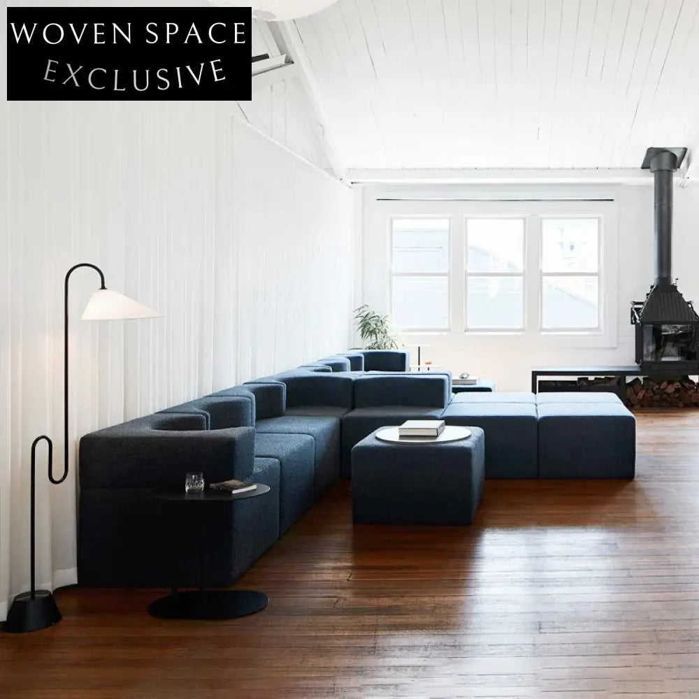 Modern Blue Fabric Chesterfield Modular Living Room Couch Sofa