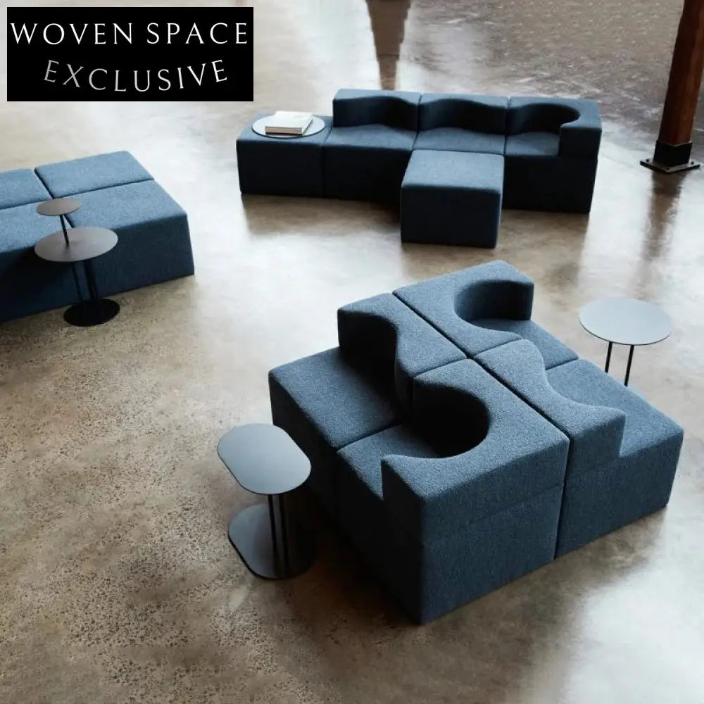 Modern Blue Fabric Chesterfield Modular Living Room Couch Sofa
