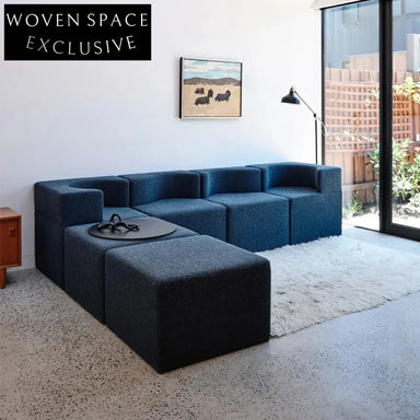 Modern Blue Fabric Chesterfield Modular Sofa Italian Living Room Couch