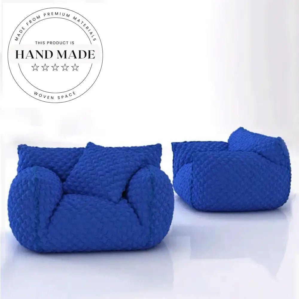 Modern Blue Fabric Single Lounge Chair, Comfortable Living Room Recliner Armchair
