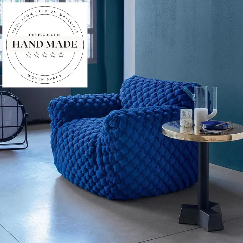 Modern Blue Fabric Single Lounge Chair, Comfortable Living Room Recliner Armchair