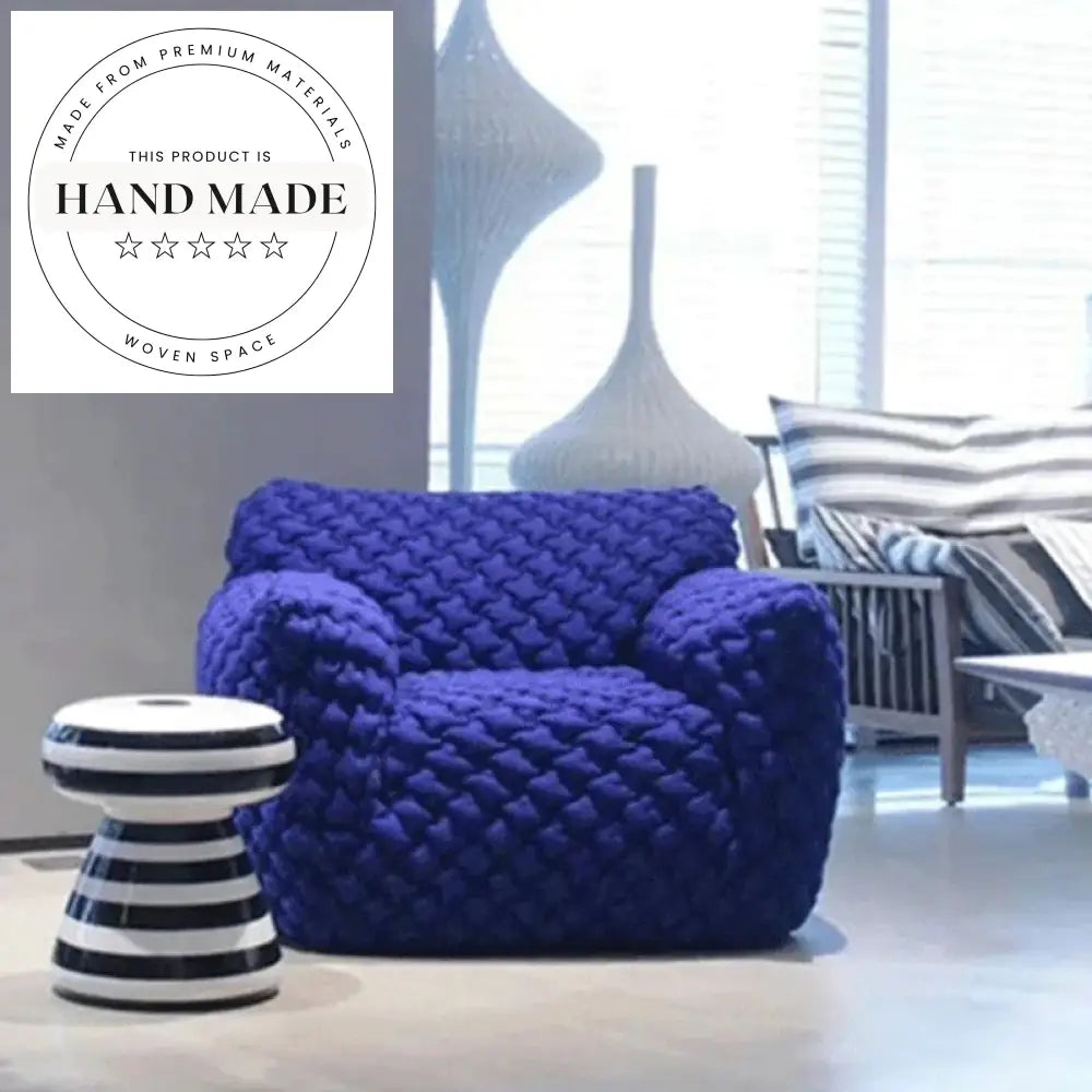 Modern Blue Fabric Single Lounge Chair, Comfortable Living Room Recliner Armchair