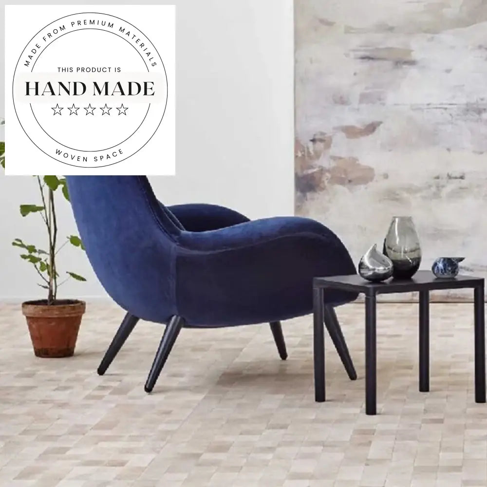 Modern Blue Velvet Accent Armchair for Living Room & Hotel Receptions