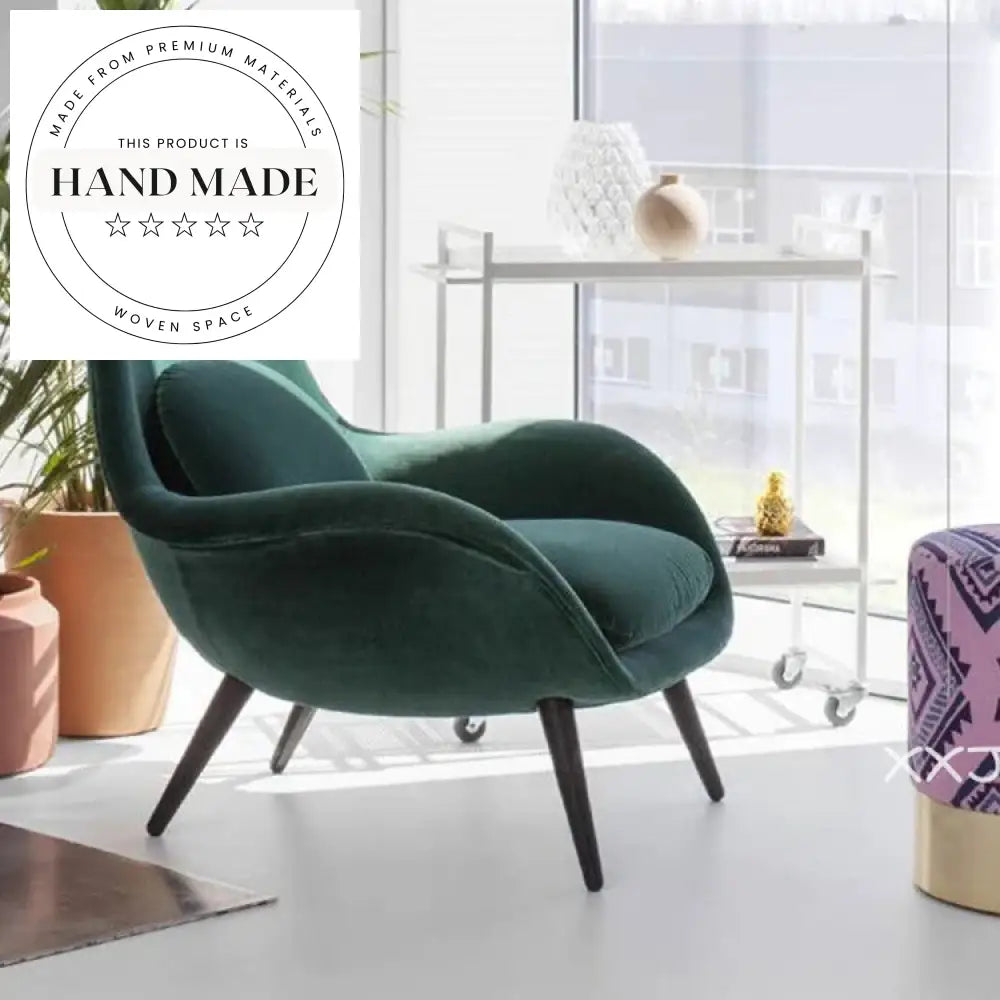 Modern Blue Velvet Accent Armchair for Living Room & Hotel Receptions