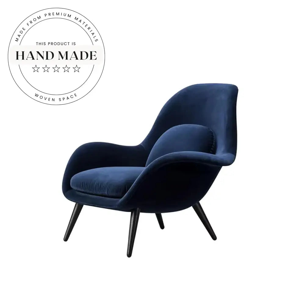 Modern Blue Velvet Accent Armchair for Living Room & Hotel Receptions