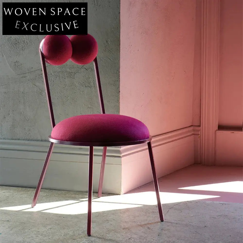 Modern Boucle Fabric Cafe Dining Chair with Sturdy Metal Frame