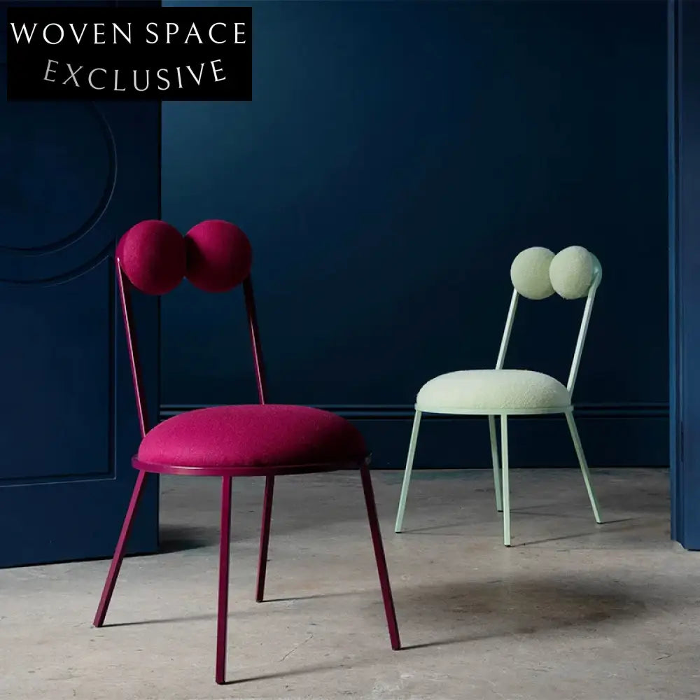 Modern Boucle Fabric Cafe Dining Chair with Sturdy Metal Frame