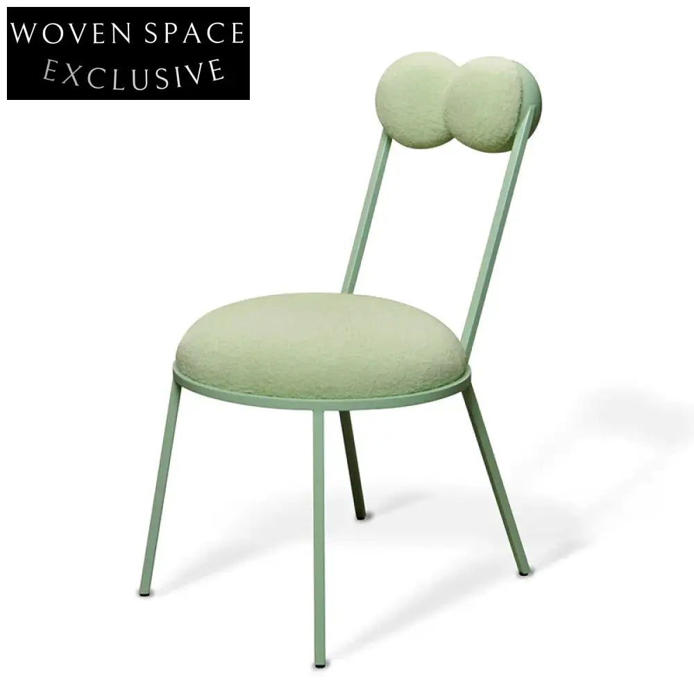 Modern Boucle Fabric Cafe Dining Chair with Sturdy Metal Frame