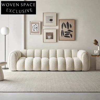 Modern Boucle Floor Lounge Sofa Sectional Set Luxurious Designer Living Room