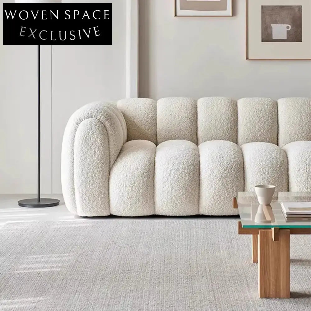 Modern Boucle Floor Lounge Sofa Sectional Set Luxurious Designer Living Room