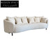 Modern Curved Boucle 3-Seater Sofa with Elegant Black Metal Legs