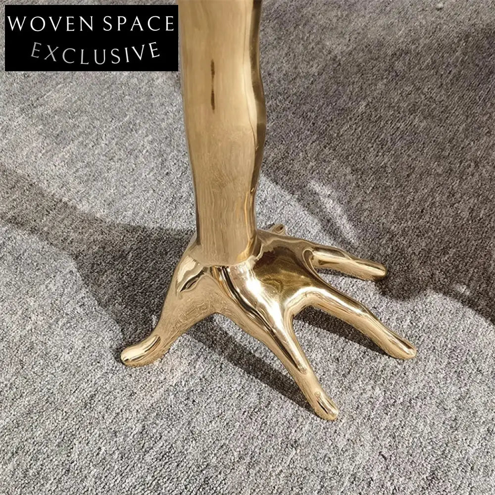 Modern Brass Glass Accent Side Coffee Table for Living Room Cafe